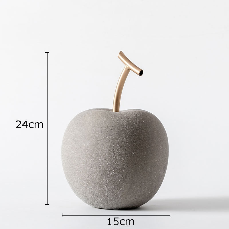 Nordic Ceramic Fruit Ornaments Apple/pear Frosted Porcelain Statue Modern Home Decoration Collection Art Table Decoration acacuss