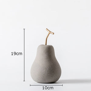 Nordic Ceramic Fruit Ornaments Apple/pear Frosted Porcelain Statue Modern Home Decoration Collection Art Table Decoration acacuss
