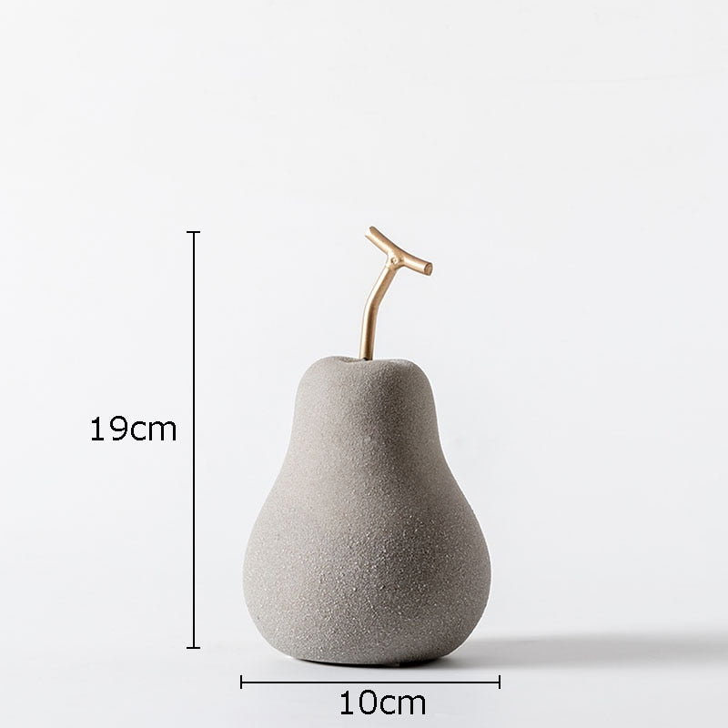 Nordic Ceramic Fruit Ornaments Apple/pear Frosted Porcelain Statue Modern Home Decoration Collection Art Table Decoration acacuss