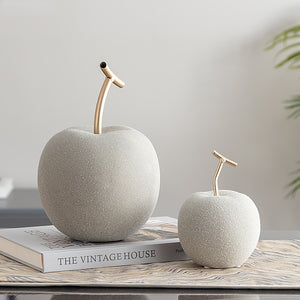 Nordic Ceramic Fruit Ornaments Apple/pear Frosted Porcelain Statue Modern Home Decoration Collection Art Table Decoration acacuss