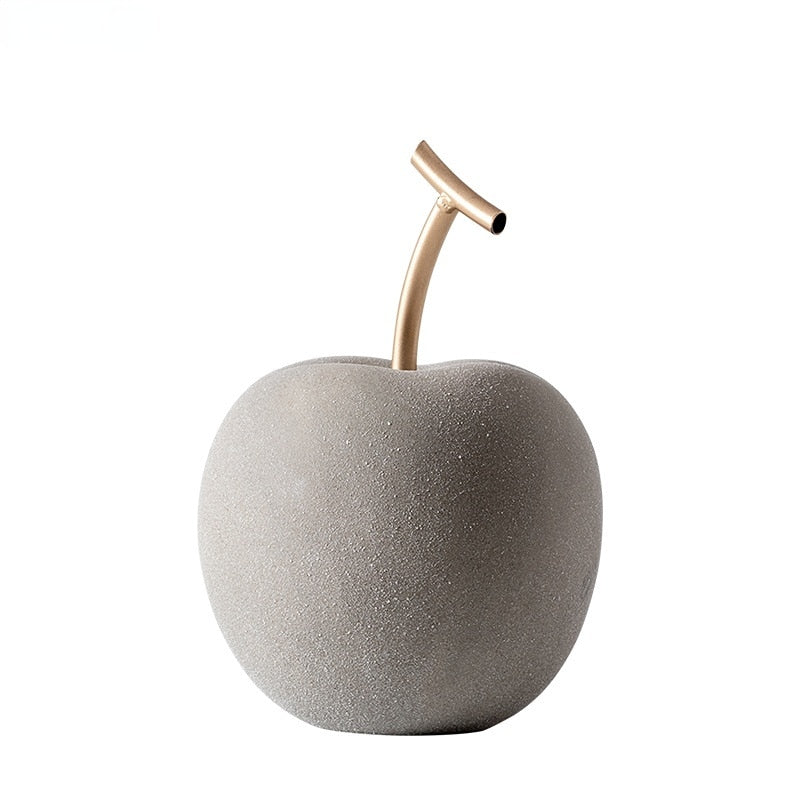 Nordic Ceramic Fruit Ornaments Apple/pear Frosted Porcelain Statue Modern Home Decoration Collection Art Table Decoration acacuss