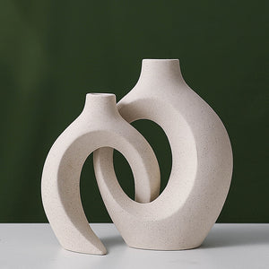 Nordic Ceramic Interlock Vase Bridal Shower Wedding Boyfriend Gift Girlfriend Pampas Grass Living Room Home Decoration acacuss