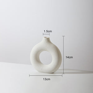 Nordic Ceramic Interlock Vase Bridal Shower Wedding Boyfriend Gift Girlfriend Pampas Grass Living Room Home Decoration acacuss