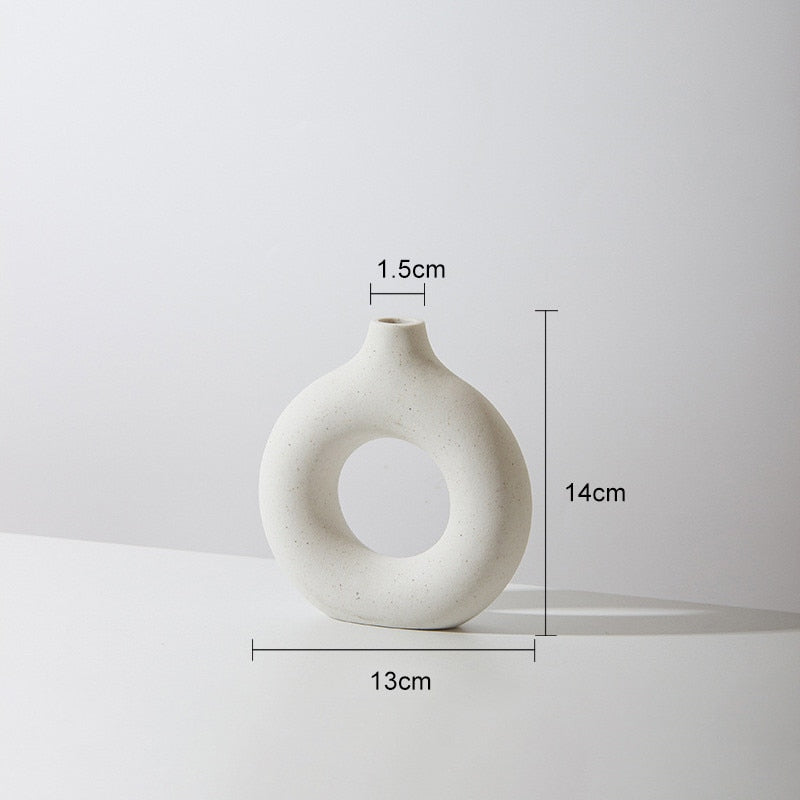 Nordic Ceramic Interlock Vase Bridal Shower Wedding Boyfriend Gift Girlfriend Pampas Grass Living Room Home Decoration acacuss