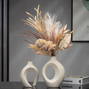 Nordic Ceramic Interlock Vase Bridal Shower Wedding Boyfriend Gift Girlfriend Pampas Grass Living Room Home Decoration acacuss