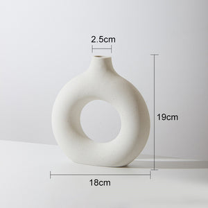 Nordic Ceramic Interlock Vase Bridal Shower Wedding Boyfriend Gift Girlfriend Pampas Grass Living Room Home Decoration acacuss