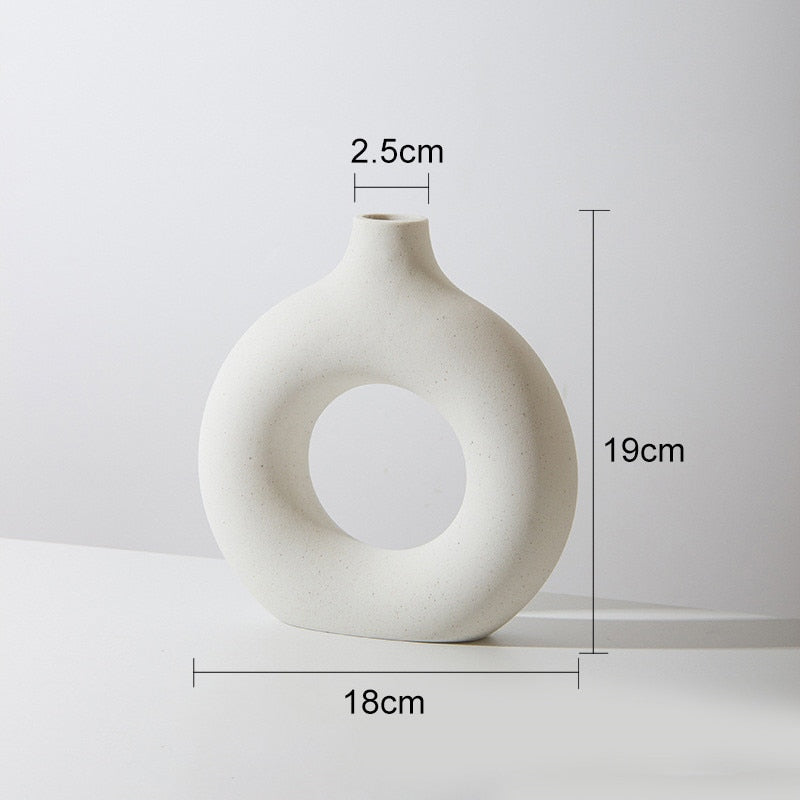 Nordic Ceramic Interlock Vase Bridal Shower Wedding Boyfriend Gift Girlfriend Pampas Grass Living Room Home Decoration acacuss