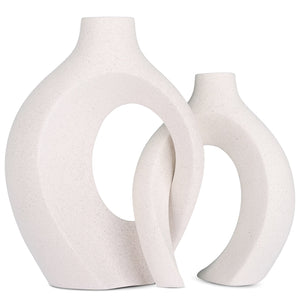 Nordic Ceramic Interlocking Vase Modern Snuggle Shape Home Decor Wedding Gift Pampas Grass Indoor Living Room Table Ornaments acacuss