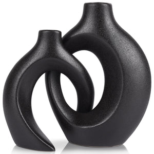 Nordic Ceramic Interlocking Vase Modern Snuggle Shape Home Decor Wedding Gift Pampas Grass Indoor Living Room Table Ornaments acacuss
