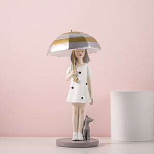 Nordic Cute Balloon Girls Figurine Resin Art Sculpture Collectible Figure Statue Crafts Living Room Desktop Home Ornament Gift acacuss
