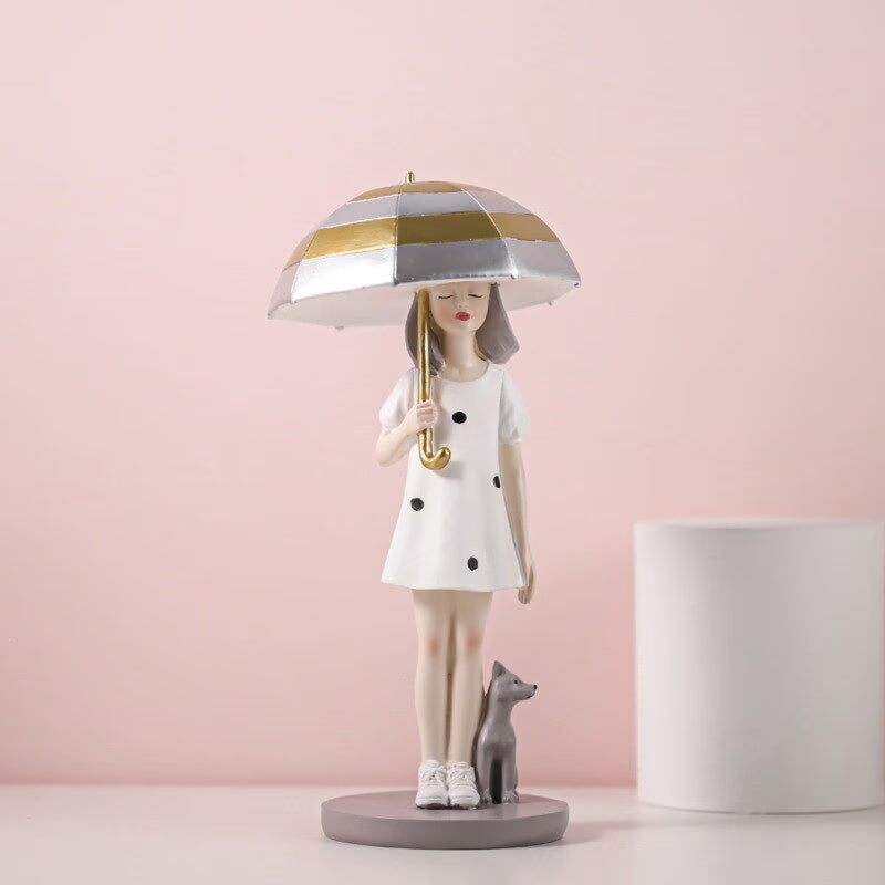 Nordic Cute Balloon Girls Figurine Resin Art Sculpture Collectible Figure Statue Crafts Living Room Desktop Home Ornament Gift acacuss