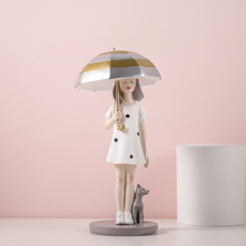 Nordic Cute Balloon Girls Figurine Resin Art Sculpture Collectible Figure Statue Crafts Living Room Desktop Home Ornament Gift acacuss