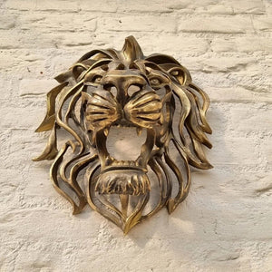 Nordic Gold Lion Wall Animal Lion Head Art Wall Luxury Decor Kitchen Wall Bedroom Indoor Resin Lion Head Wall Mounted Art acacuss