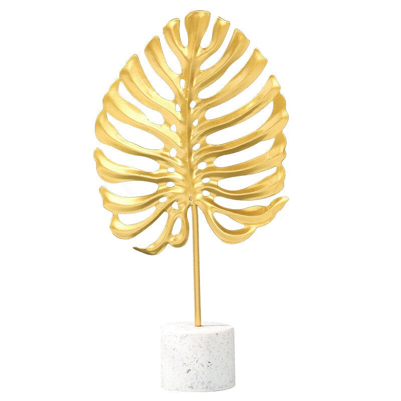 Nordic Golden Iron Botany Figurines Metal Living Room Decoration Manual Craft Home Ornaments Ginkgo Leaf Desk Accessories Decor acacuss