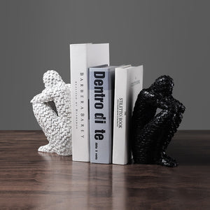 Nordic Home Decoration Resin Sculpture Bookshelf Character Statue Bookends Living Room Office Furnishings Creative Crafts acacuss