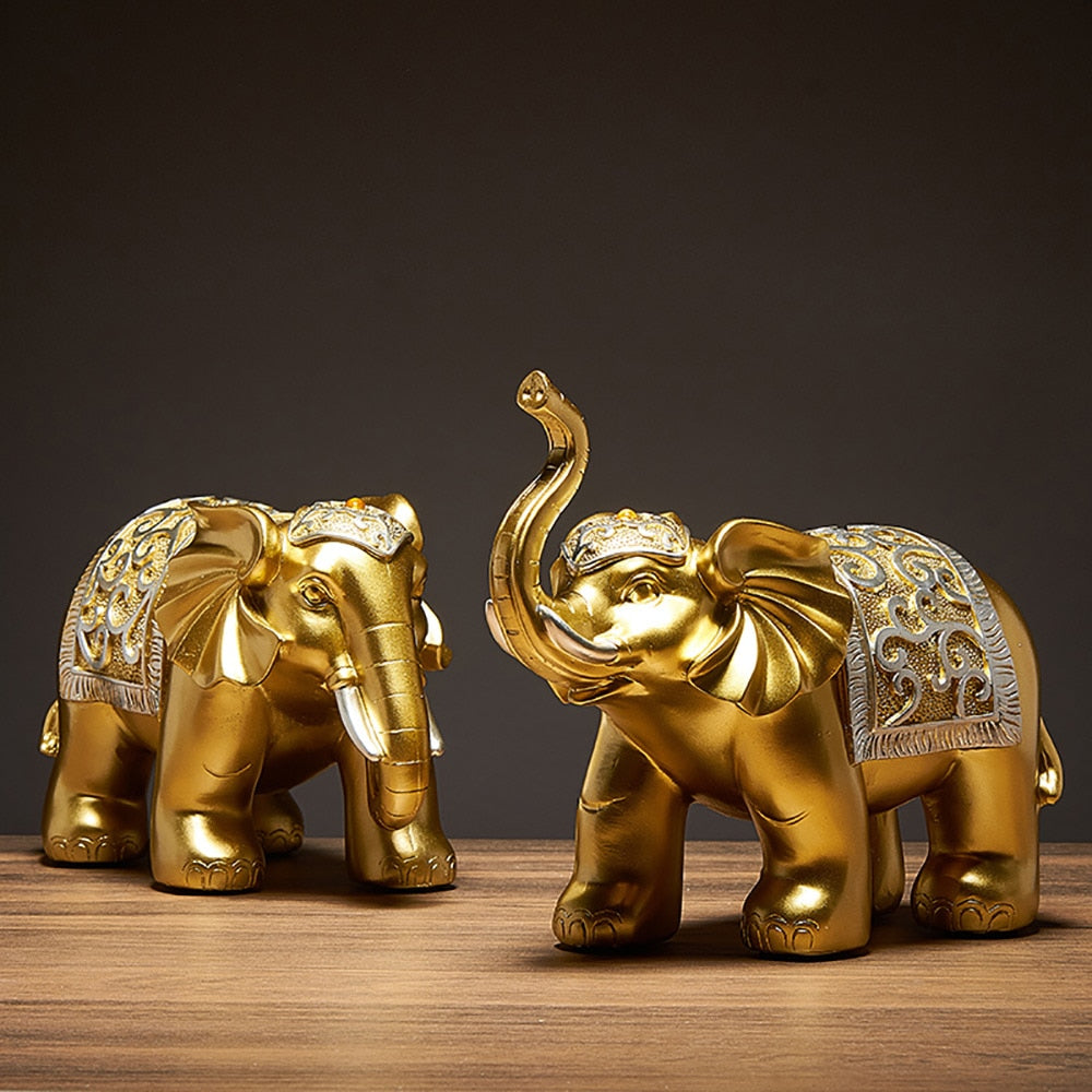 Nordic Home Luxury Decor Elephant Statue Decoration Resin Living Room Decoration Sculpture Modern Art Gold Statue Decoration acacuss