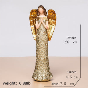 Nordic Love Angel Statue Golden Resin Blessing Angel Sculpture Desktop Porch Decoration Artifact Figure Ornament acacuss