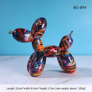 Nordic Modern Art Resin Graffiti Sculpture Balloon Dog Statue Creative Colored Craft Figurine Gift Home Office Desktop Decor acacuss