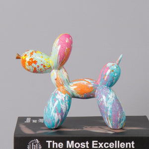 Nordic Modern Art Resin Graffiti Sculpture Balloon Dog Statue Creative Colored Craft Figurine Gift Home Office Desktop Decor acacuss