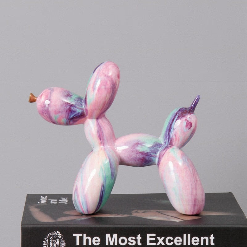 Nordic Modern Art Resin Graffiti Sculpture Balloon Dog Statue Creative Colored Craft Figurine Gift Home Office Desktop Decor acacuss