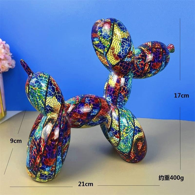Nordic Modern Art Resin Graffiti Sculpture Balloon Dog Statue Creative Colored Craft Figurine Gift Home Office Desktop Decor acacuss