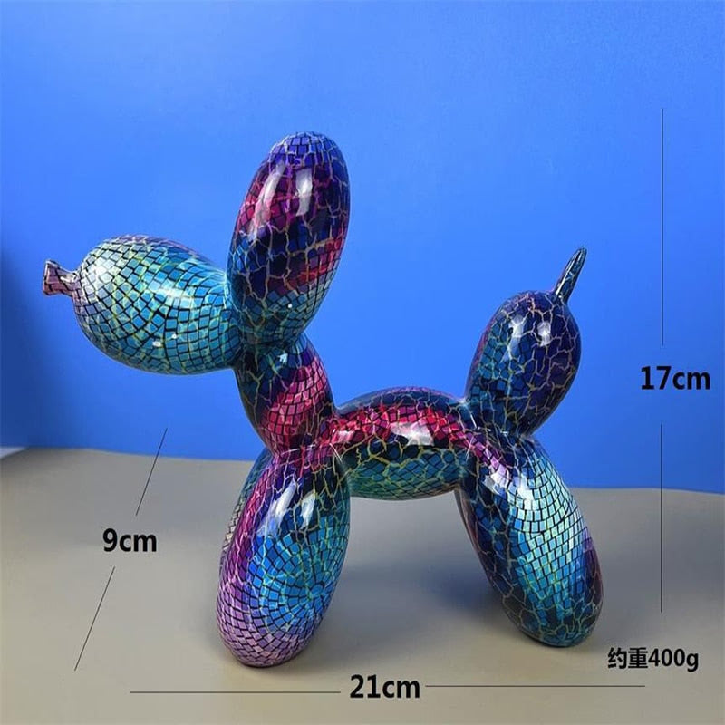 Nordic Modern Art Resin Graffiti Sculpture Balloon Dog Statue Creative Colored Craft Figurine Gift Home Office Desktop Decor acacuss