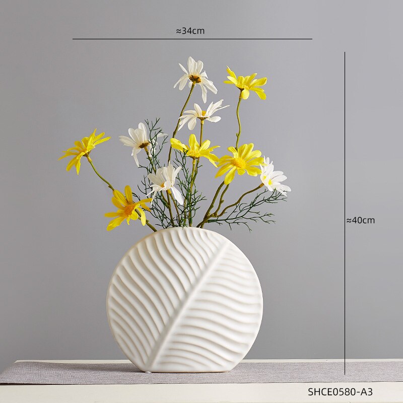 Nordic Modern Home Decor Ceramic Flower Vases Decor Living Room Interior Tabletop Vase Creative Arts Accessories Decorative acacuss