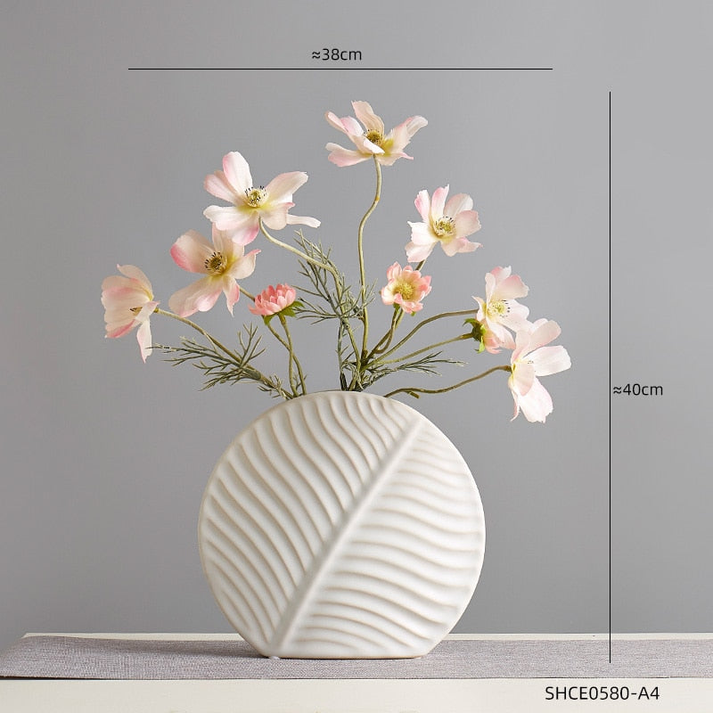 Nordic Modern Home Decor Ceramic Flower Vases Decor Living Room Interior Tabletop Vase Creative Arts Accessories Decorative acacuss