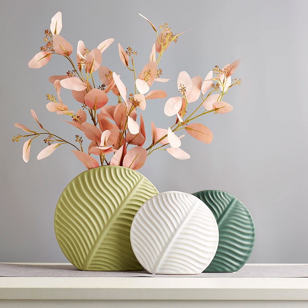 Nordic Modern Home Decor Ceramic Flower Vases Decor Living Room Interior Tabletop Vase Creative Arts Accessories Decorative acacuss