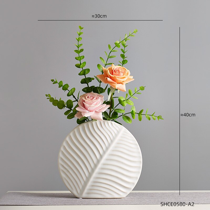 Nordic Modern Home Decor Ceramic Flower Vases Decor Living Room Interior Tabletop Vase Creative Arts Accessories Decorative acacuss