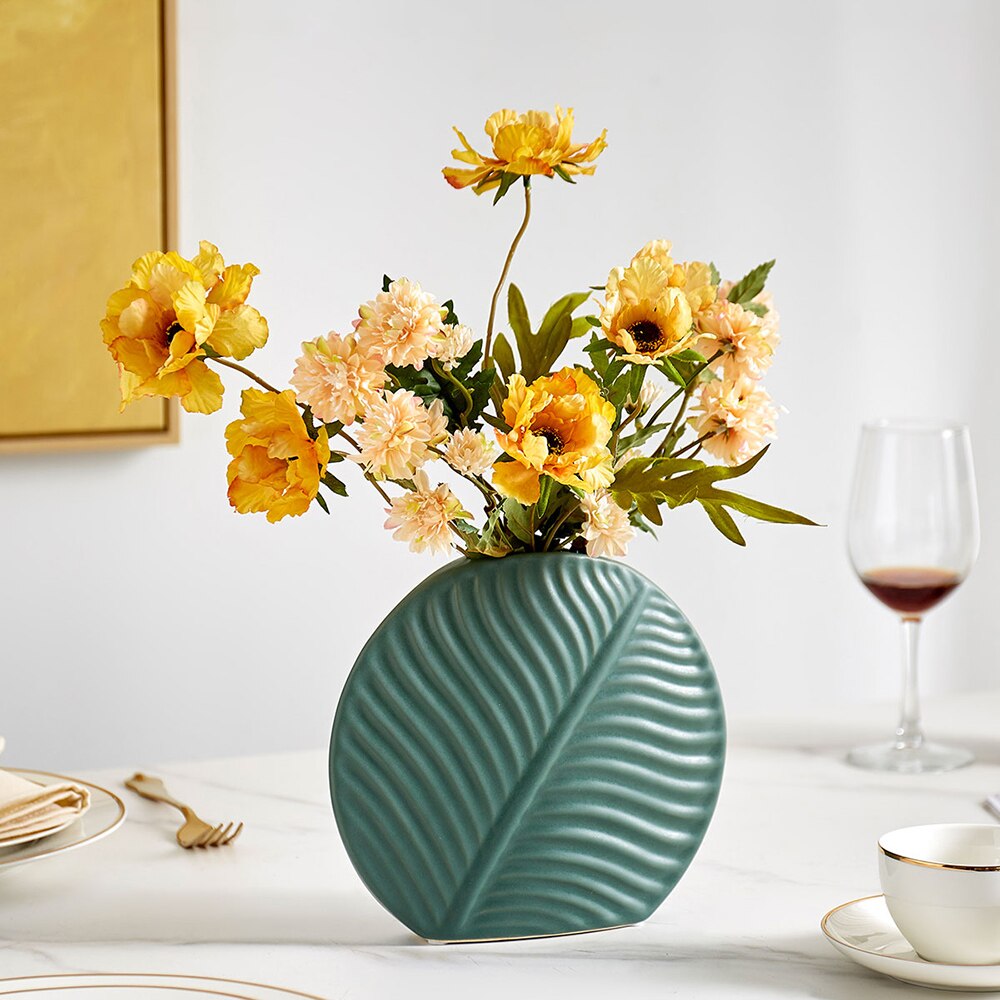 Nordic Modern Home Decor Ceramic Flower Vases Decor Living Room Interior Tabletop Vase Creative Arts Accessories Decorative acacuss