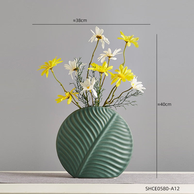 Nordic Modern Home Decor Ceramic Flower Vases Decor Living Room Interior Tabletop Vase Creative Arts Accessories Decorative acacuss