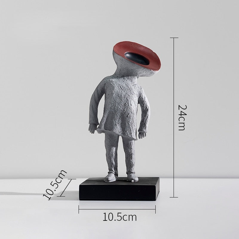 Nordic Modern Minimalist Creative Abstract Character Sculpture Cartoon Alien Resin Crafts Home Living Room Bedroom Decoration acacuss