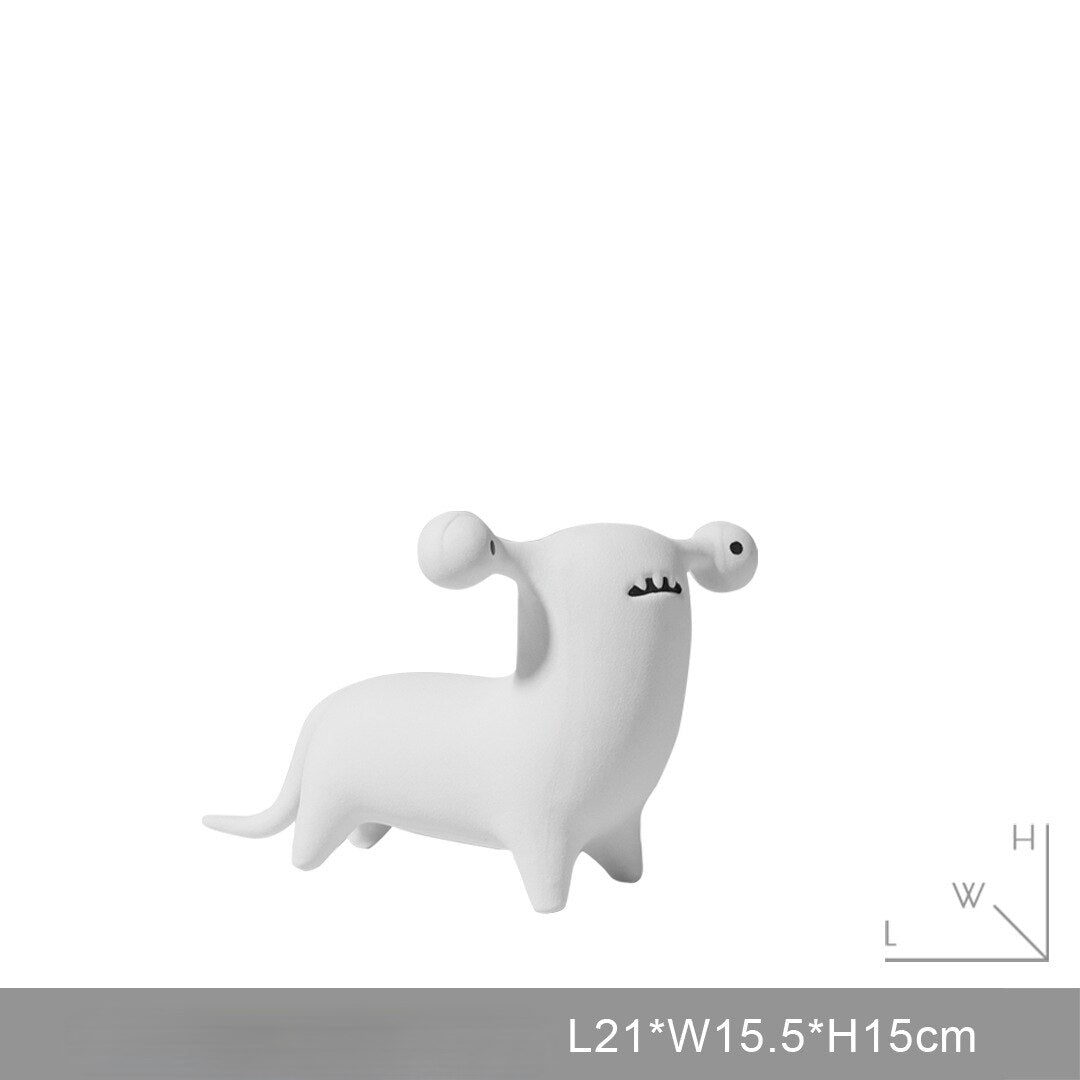 Nordic Modern Minimalist Creative Abstract Character Sculpture Cartoon Alien Resin Crafts Home Living Room Bedroom Decoration acacuss