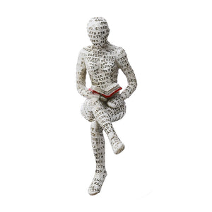 Nordic Modern Reading Woman Statue Resin Abstract Thinker Desktop Sculptures Home Room Bedroom Figurine Ornaments Decoration acacuss