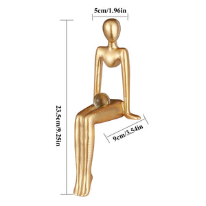 Nordic Modern Reading Woman Statue Resin Abstract Thinker Desktop Sculptures Home Room Bedroom Figurine Ornaments Decoration acacuss