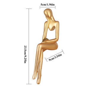Nordic Modern Reading Woman Statue Resin Abstract Thinker Desktop Sculptures Home Room Bedroom Figurine Ornaments Decoration acacuss