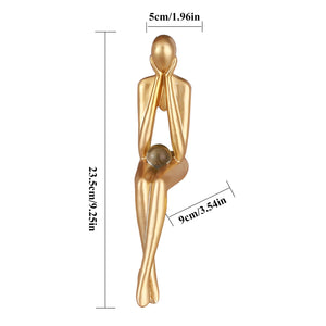 Nordic Modern Reading Woman Statue Resin Abstract Thinker Desktop Sculptures Home Room Bedroom Figurine Ornaments Decoration acacuss