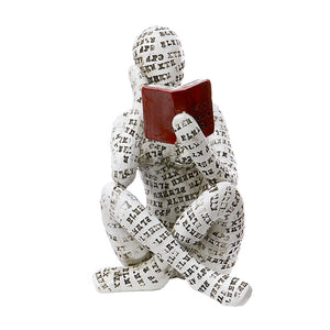 Nordic Modern Reading Woman Statue Resin Abstract Thinker Desktop Sculptures Home Room Bedroom Figurine Ornaments Decoration acacuss