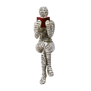 Nordic Modern Reading Woman Statue Resin Abstract Thinker Desktop Sculptures Home Room Bedroom Figurine Ornaments Decoration acacuss