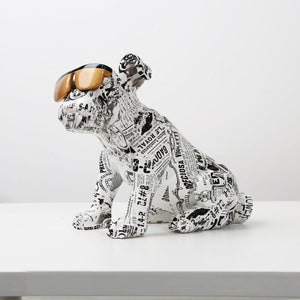 Nordic Painting Art English Bulldog Creative Resin Crafts Home Decoration Wine Cabinet Office Decor Resin Crafts Gift Anime acacuss