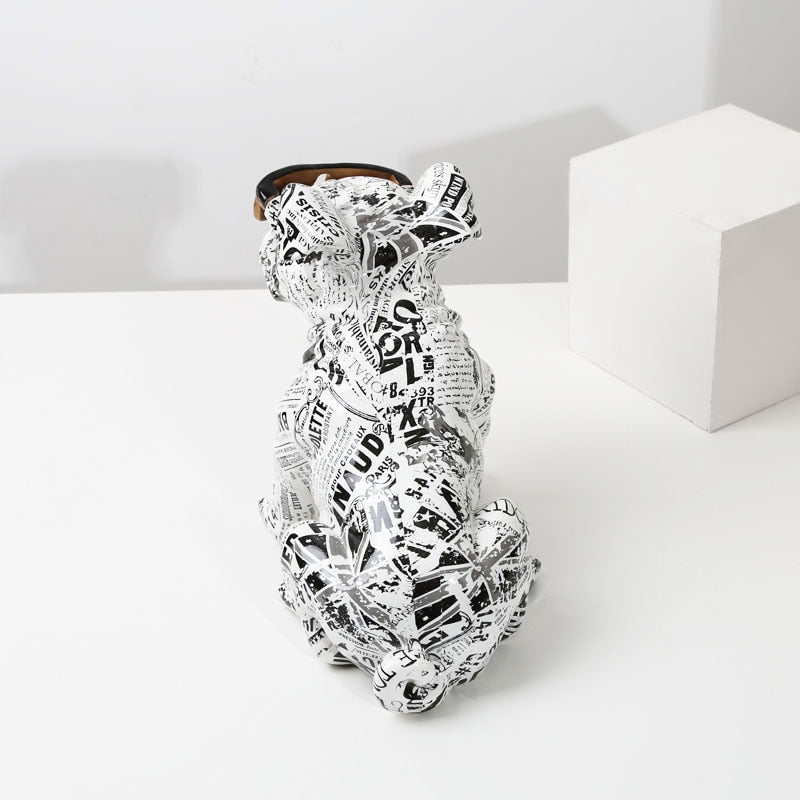 Nordic Painting Art English Bulldog Creative Resin Crafts Home Decoration Wine Cabinet Office Decor Resin Crafts Gift Anime acacuss