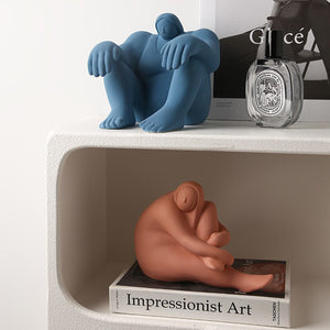 Nordic Plump Woman Ceramic Character Sculpture Home Living Room Decoration Accessories Bedroom Office Wine Cabinet Art Ornaments acacuss