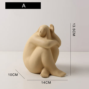 Nordic Plump Woman Ceramic Character Sculpture Home Living Room Decoration Accessories Bedroom Office Wine Cabinet Art Ornaments acacuss