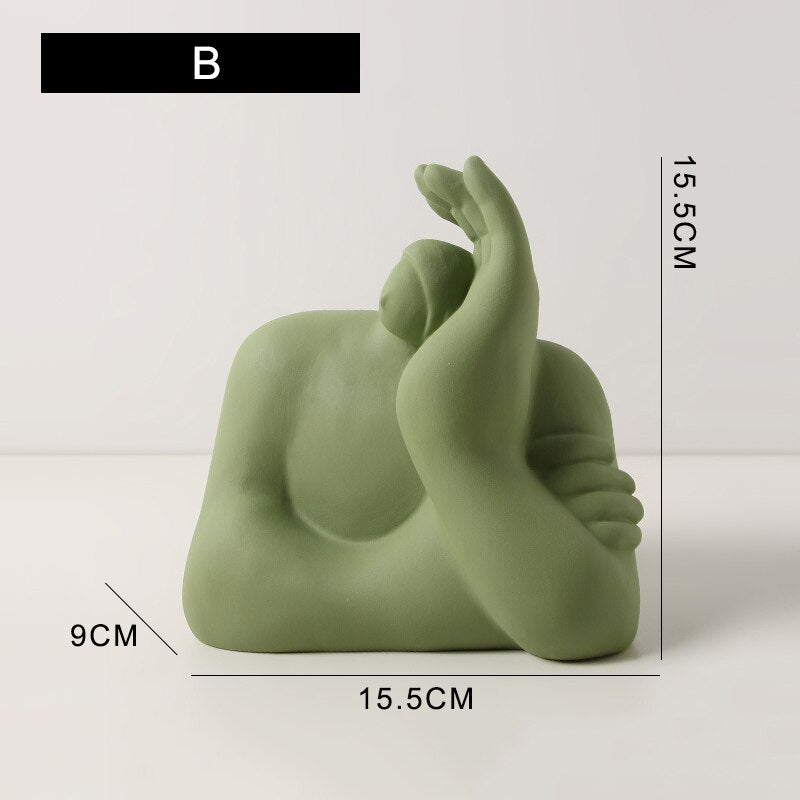 Nordic Plump Woman Ceramic Character Sculpture Home Living Room Decoration Accessories Bedroom Office Wine Cabinet Art Ornaments acacuss
