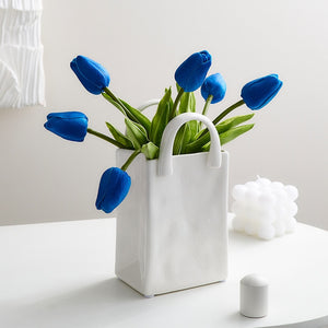 Nordic Portable Vase Ceramic Flower Vase Modern Home Decor Accessories Living Room Decoration Garden Bedroom Ornaments acacuss