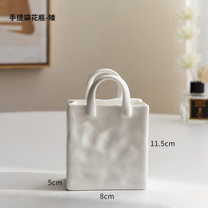 Nordic Portable Vase Ceramic Flower Vase Modern Home Decor Accessories Living Room Decoration Garden Bedroom Ornaments acacuss