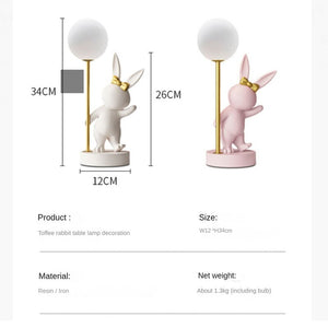 Nordic Rabbit Table Lamp Luxury Birthday Wedding Gift Nightlights Ins Cute Bunny Bedroom Decoration LED Atmosphere Night Light acacuss