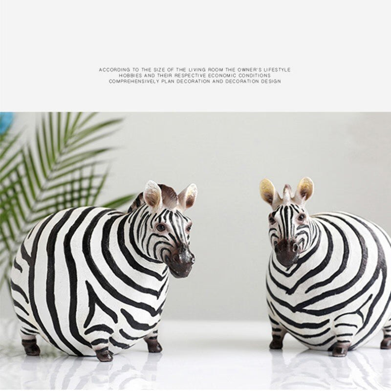 Nordic Resin Zebra Artifact Couple Brindle Horse Figurines Abstract Ornament Home Study Decor Pieces Children's Room Decoration acacuss