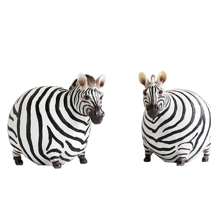 Nordic Resin Zebra Artifact Couple Brindle Horse Figurines Abstract Ornament Home Study Decor Pieces Children's Room Decoration acacuss
